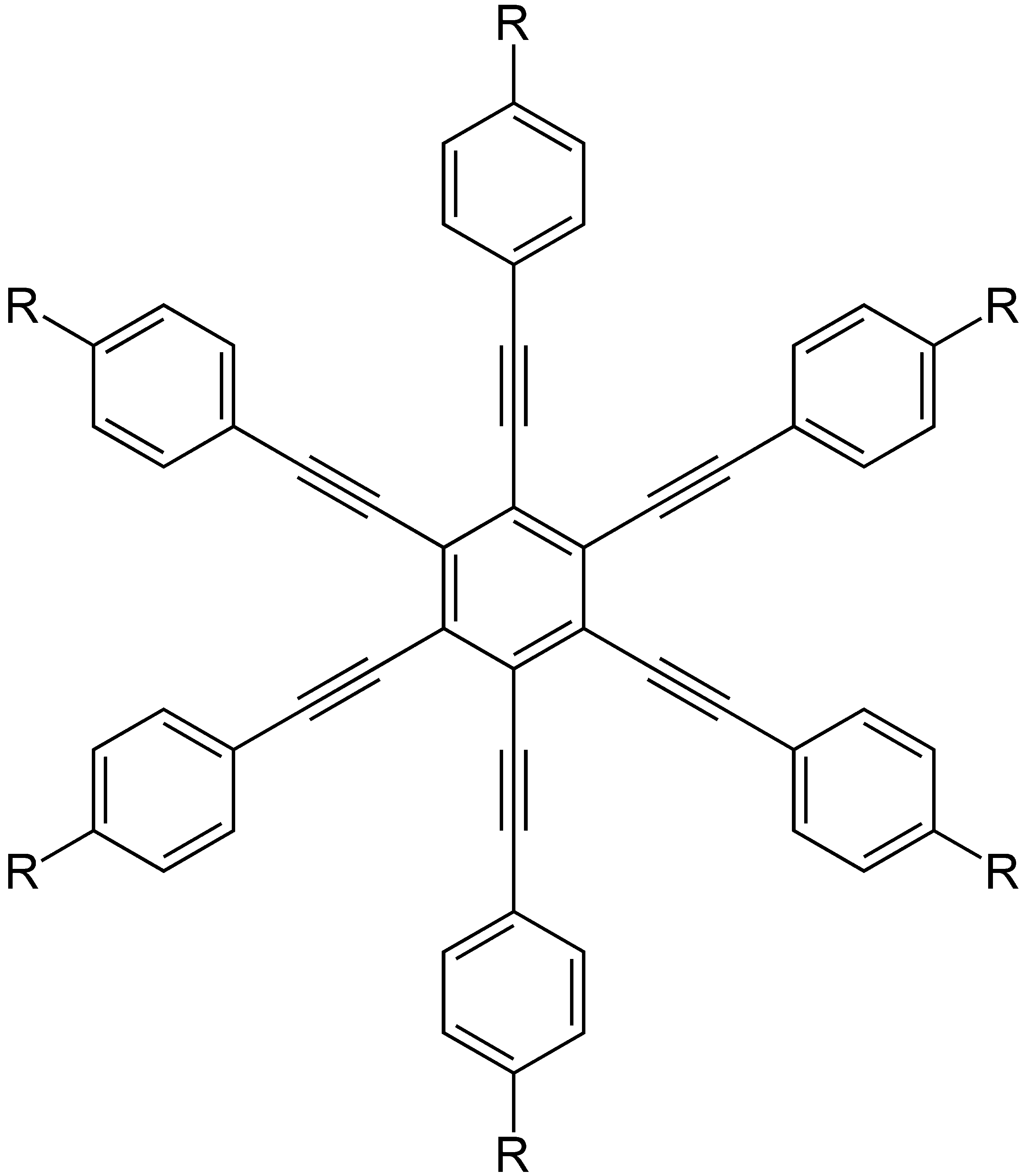 Datei:hexakis(Phenylethynyl)Benzol Derivate.png - 12 Uhr, Transparent background PNG HD thumbnail
