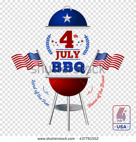 Happy Fourth Of July. Vector Elements Bbq For American Independence Day On Transparent Background - 4th Of July Bbq, Transparent background PNG HD thumbnail