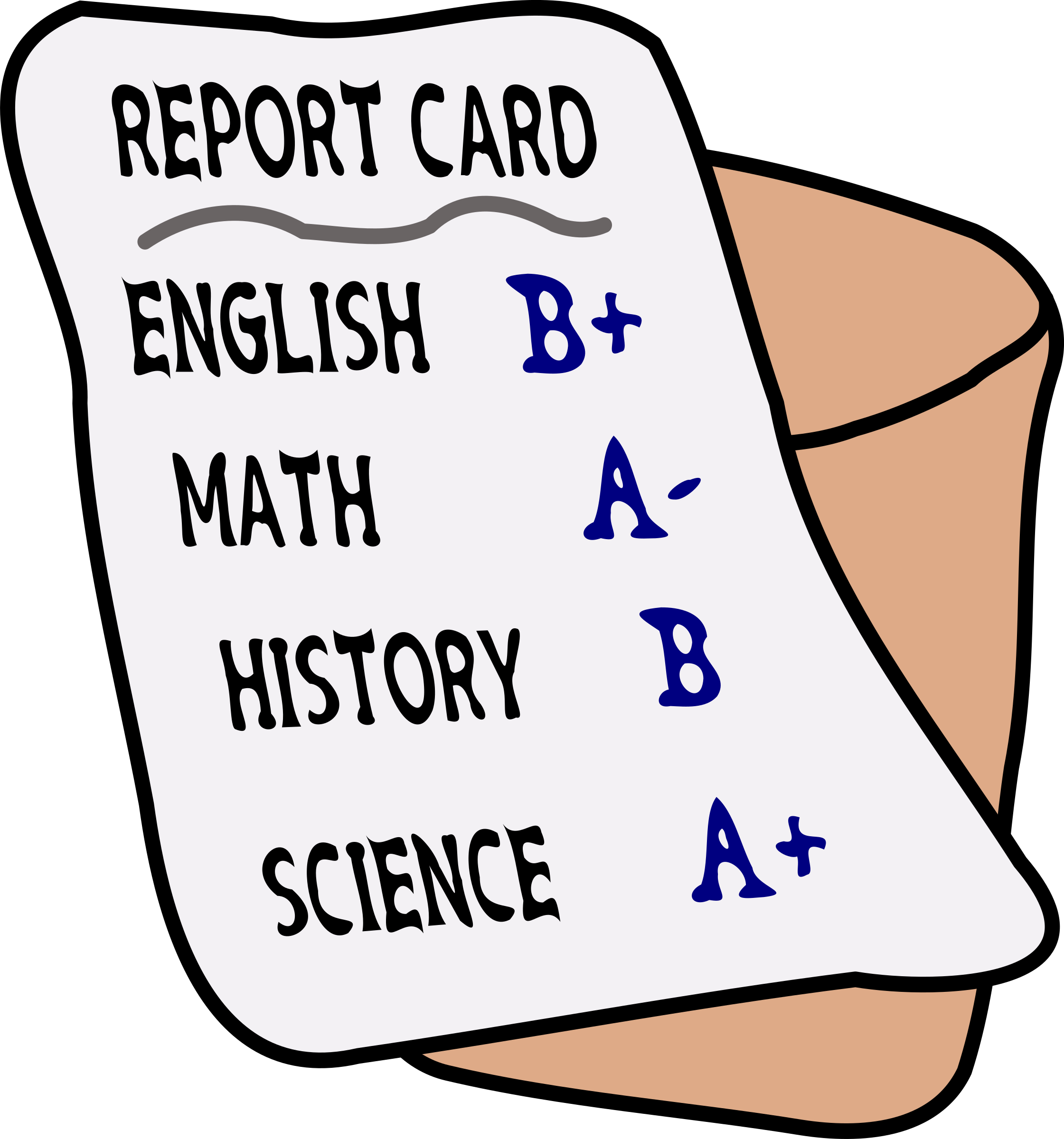 Big Image (Png) - A Report Card, Transparent background PNG HD thumbnail