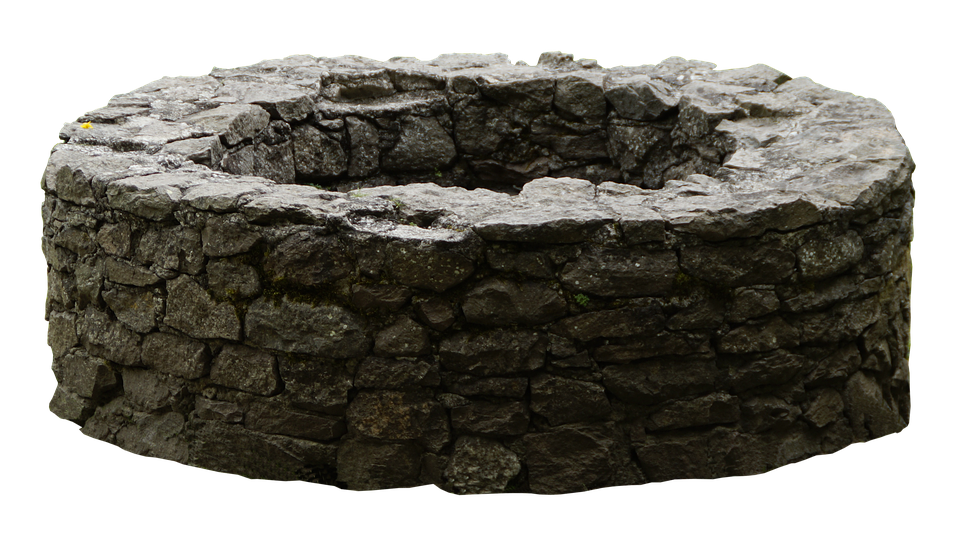 Fountain Old Stone Wall Old Well Water Pick - A Well, Transparent background PNG HD thumbnail