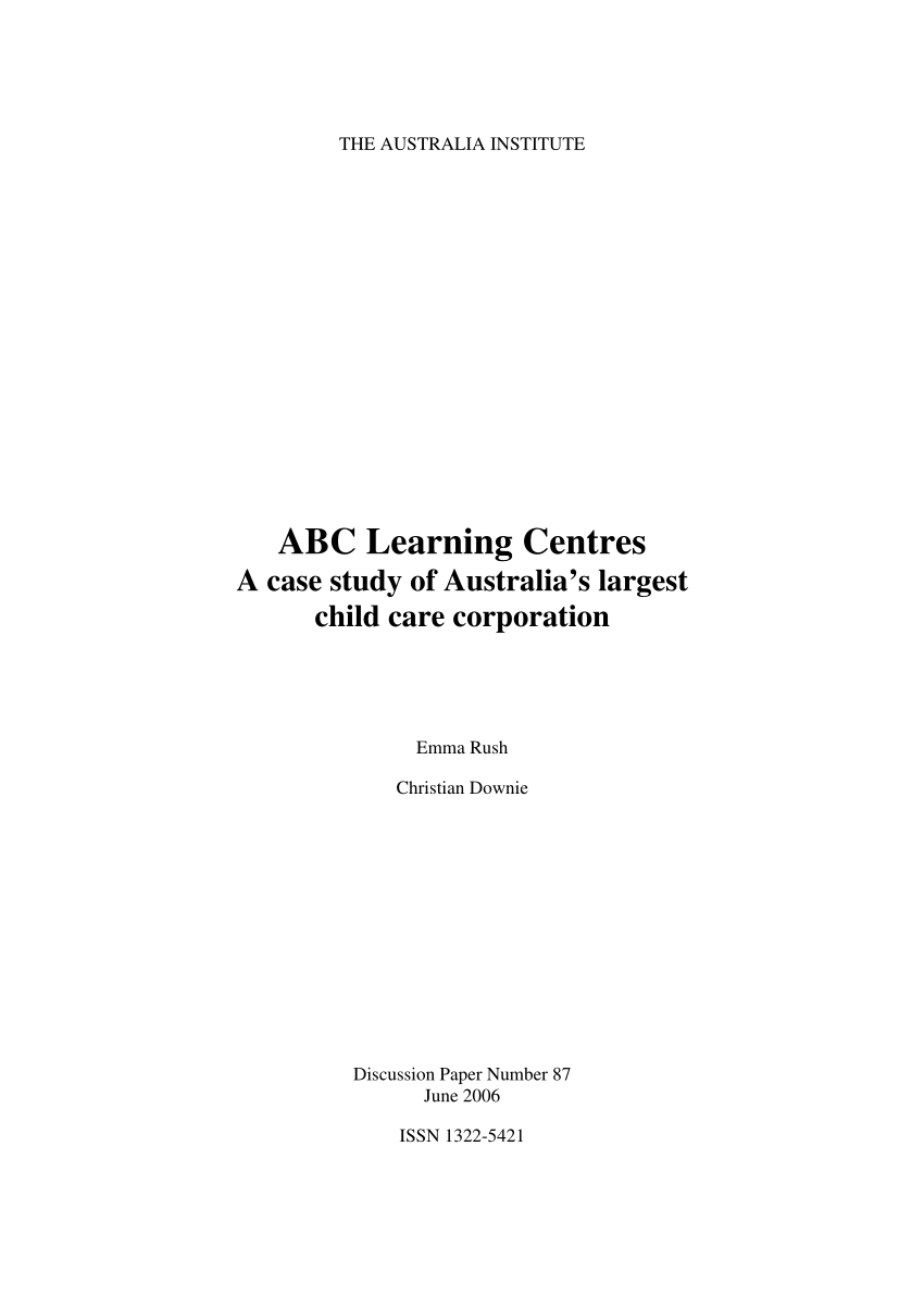 Abc Learning Centres A Case Study Of Australiau0027S Largest Child Care Corporation (Pdf Download Available) - Abc Learning Centres, Transparent background PNG HD thumbnail