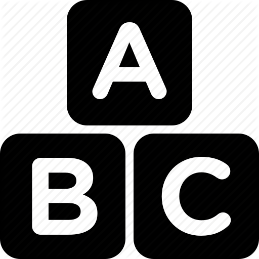 Abc, Abcs, Alphabet, Blocks, Cubes, Letters, Preschool Icon - Abcs Black And White, Transparent background PNG HD thumbnail