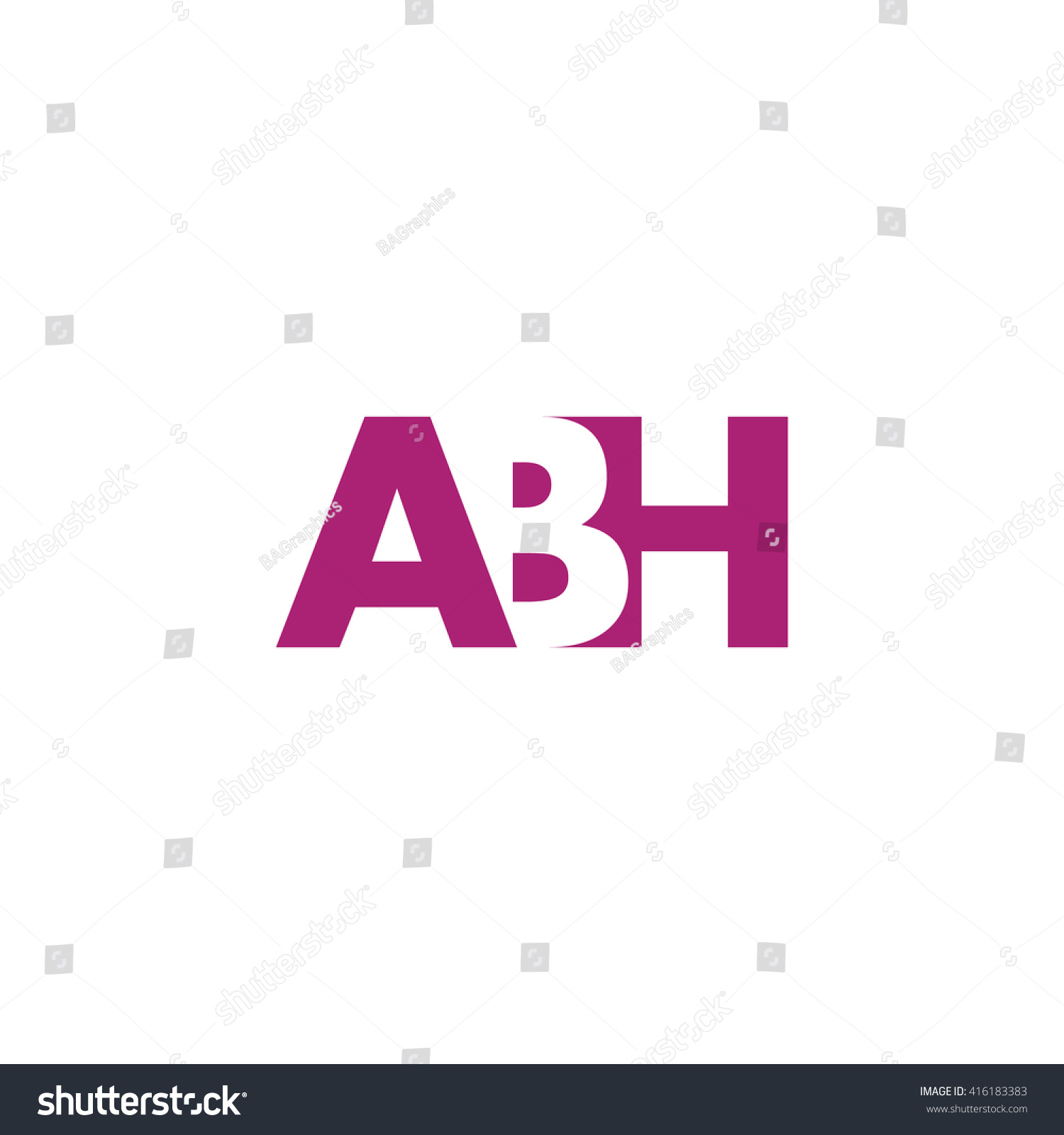 JH negative space letter logo