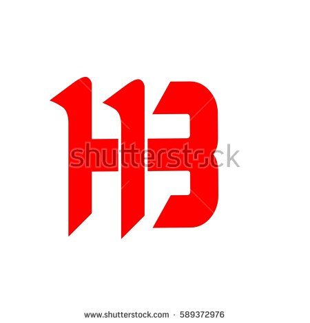 JH negative space letter logo