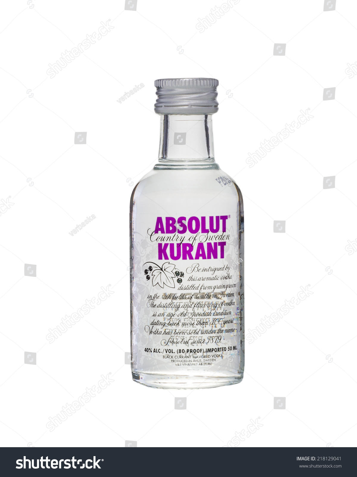 Rishon Le Zion, Israel   September 18, 2012: One Miniature Bottle Of Absolut - Absolut Kurant Vector, Transparent background PNG HD thumbnail