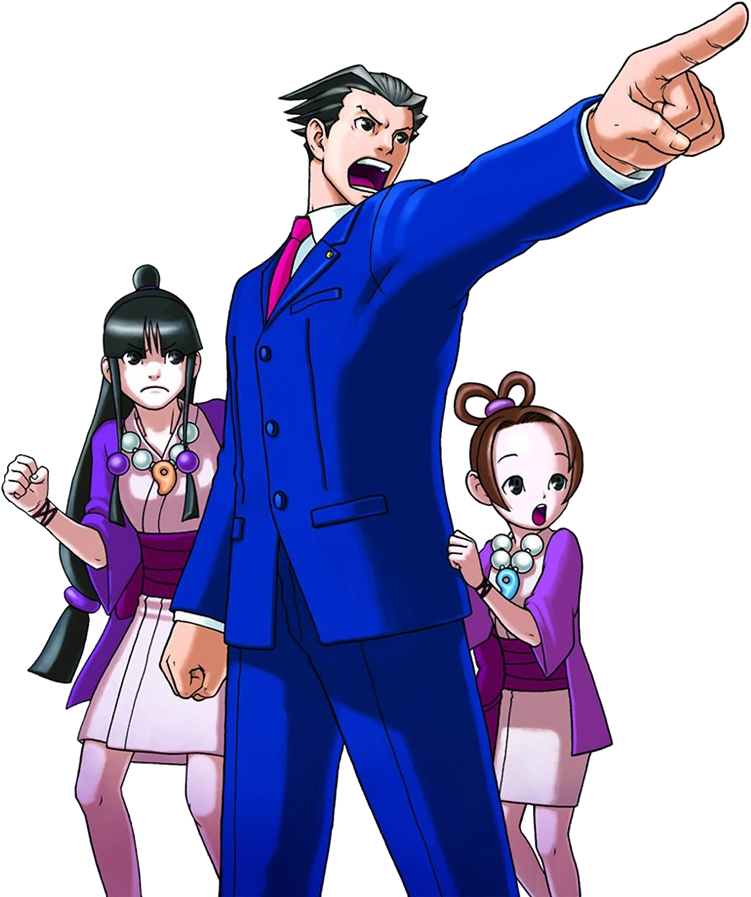 Aa2 Phoenix And Girls.png - Ace Attorney, Transparent background PNG HD thumbnail