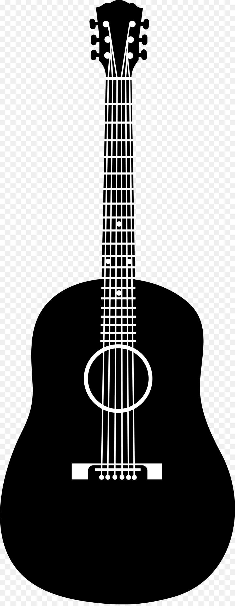 Acoustic Guitar Electric Guitar Clip Art   Acoustic Singer Cliparts - Acoustic Guitar Black And White, Transparent background PNG HD thumbnail