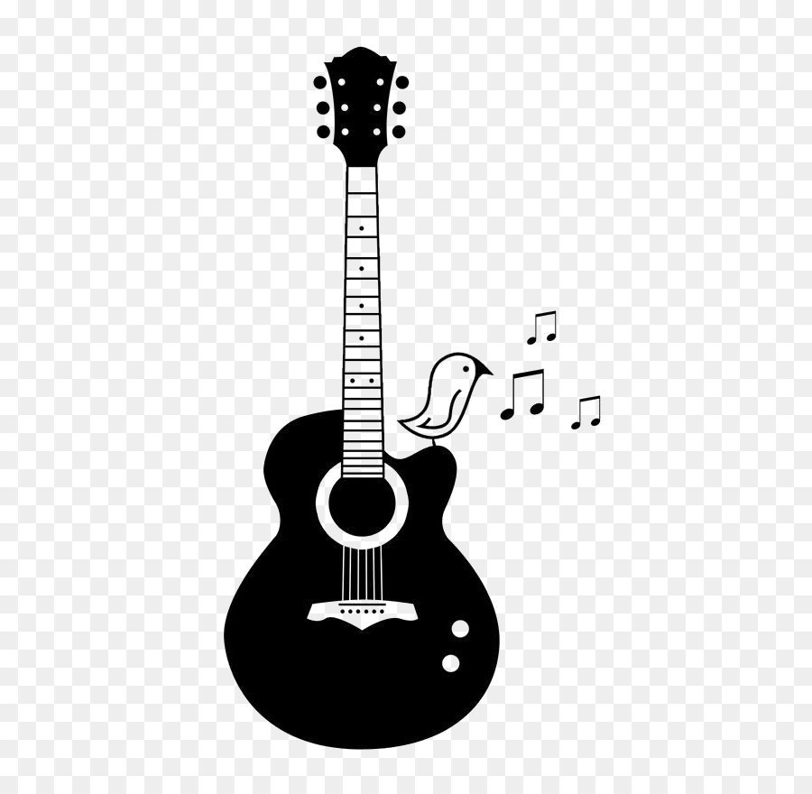 Bass Guitar Tattoo Music Acoustic Guitar   Guitar - Acoustic Guitar Black And White, Transparent background PNG HD thumbnail