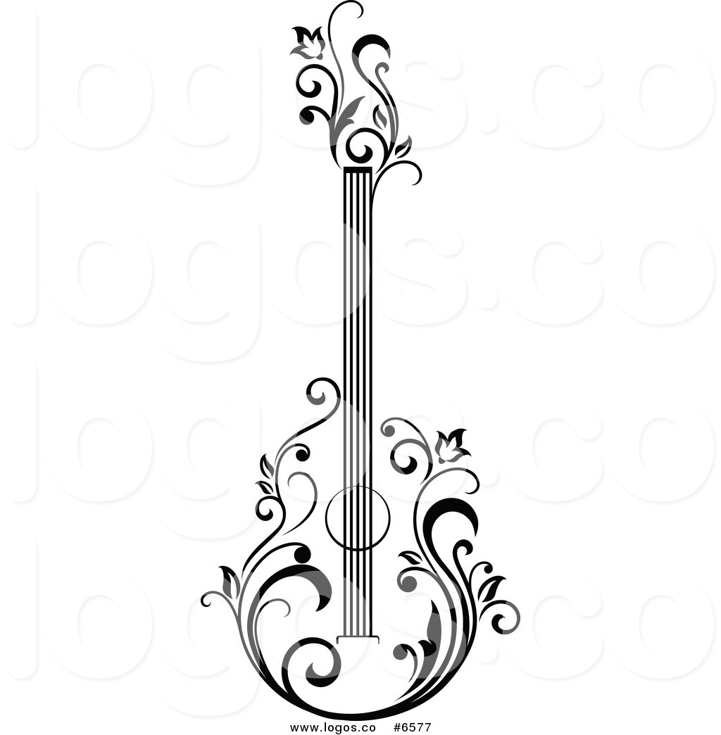 Black And White Acoustic Guitar Clipart   Clipartfest - Acoustic Guitar Black And White, Transparent background PNG HD thumbnail