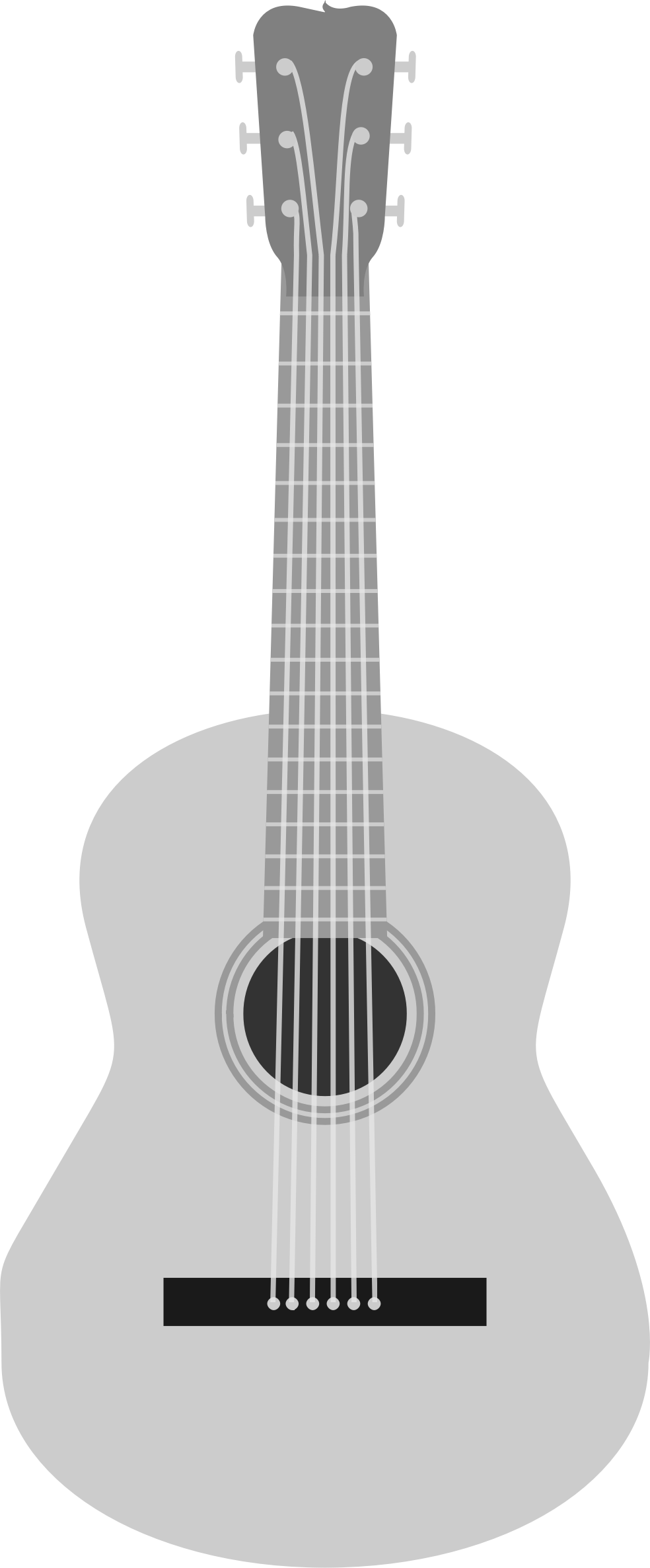 This Free Icons Png Design Of Grayscale Acoustic Guitar Hdpng.com  - Acoustic Guitar Black And White, Transparent background PNG HD thumbnail