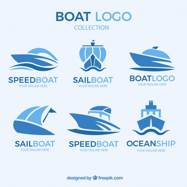 Acqua Boat vector logo .