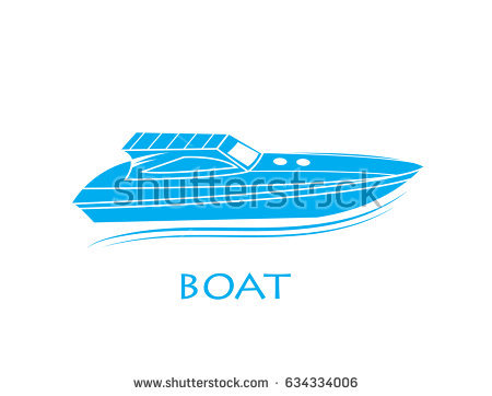 Speedy power boat logo. Vecto