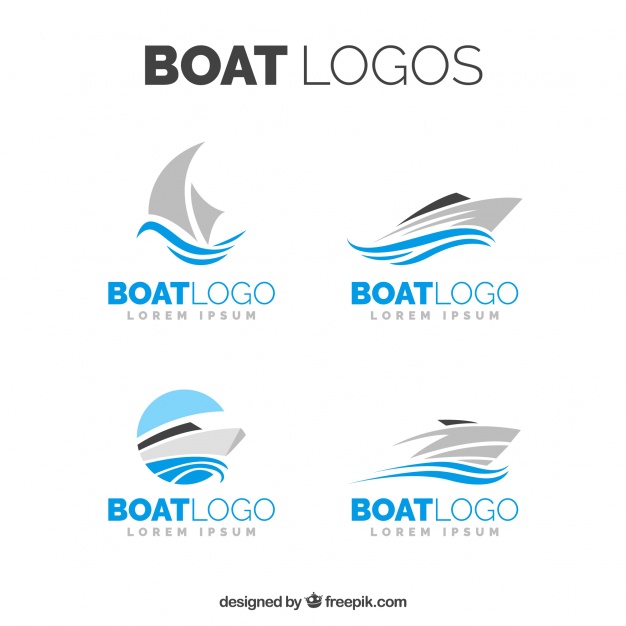 Surfing Boat Waves Beach Logo