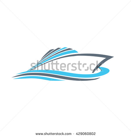 Surfing Boat Waves Beach Logo