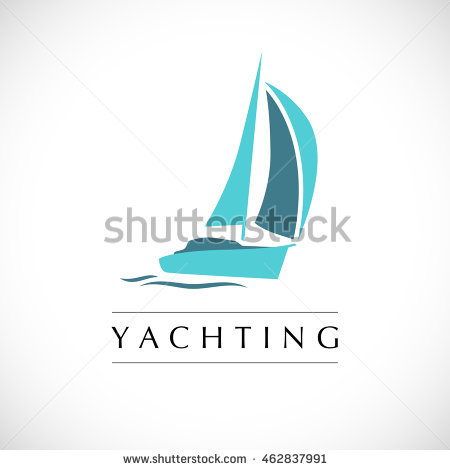 Vector Flat Yacht Club, Regatta Logo Design. Sailing Boat, Ship Icon, Silhouette - Acqua Boat Vector, Transparent background PNG HD thumbnail