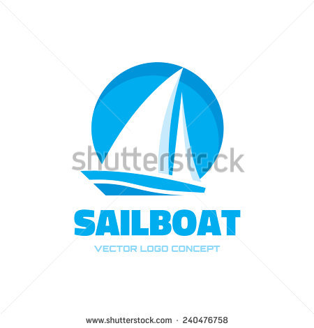 sailing boat logo vector