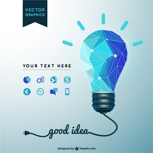 Good Idea Background With Polygonal Light Bulb - Ad Ideas Vector, Transparent background PNG HD thumbnail