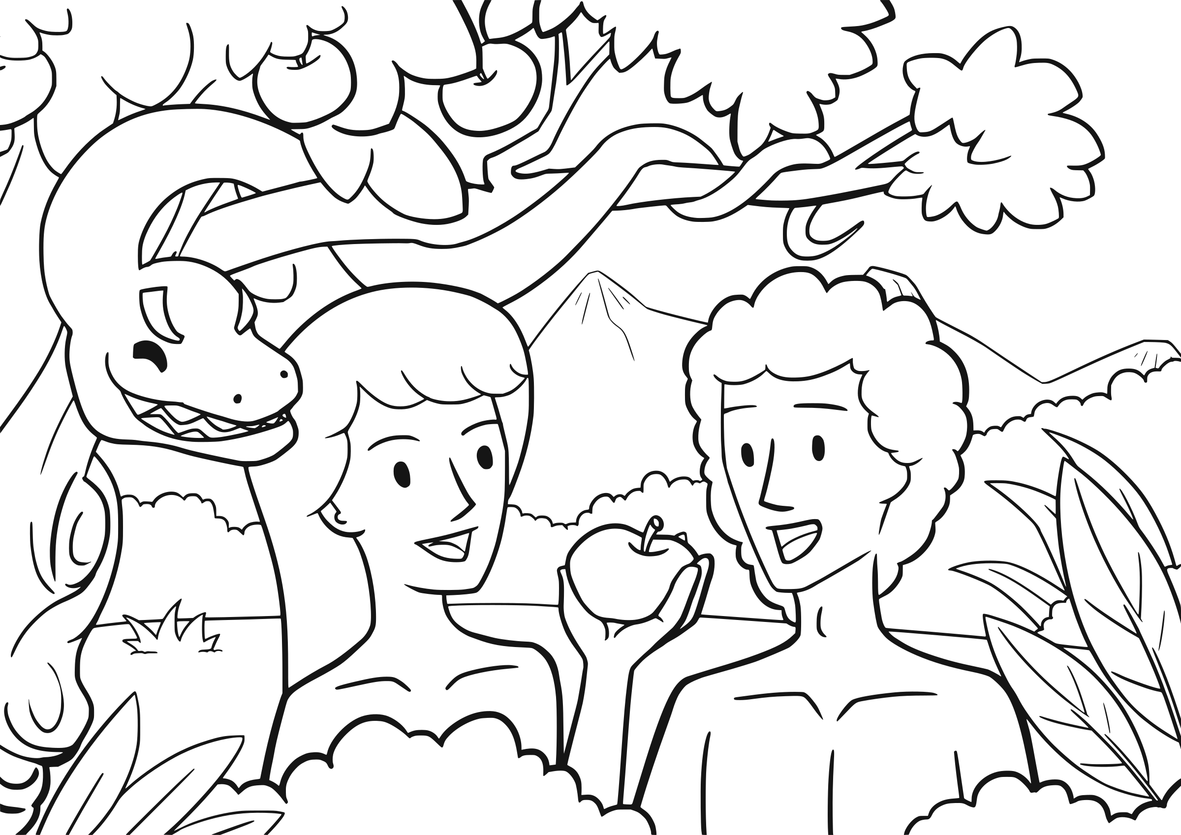 Adam And Eve Clip Art 92 - Adam And Eve Black And White, Transparent background PNG HD thumbnail