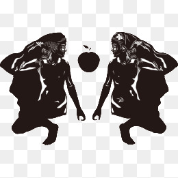 Vector Retro Adam And Eve, Vector, Continental, Adam And Eve Png And Vector - Adam And Eve Black And White, Transparent background PNG HD thumbnail