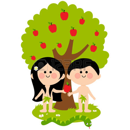 Adam, Eve And The Snake Under An Apple Tree. Eve Giving Apple To Adam - Adan Y Eva, Transparent background PNG HD thumbnail