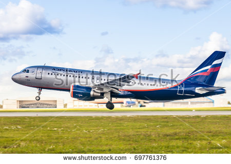Sheremetyevo International Airport, Moscow, Russia   08 August 2017: Airbus A 320 - Aeroflot Ojsc Vector, Transparent background PNG HD thumbnail