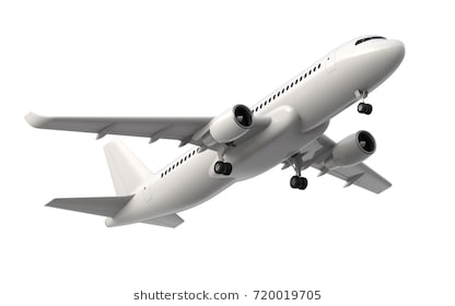 High Detailed White Airliner, 3D Render On A White Background. Airplane Take Off, - Airplane Taking Off, Transparent background PNG HD thumbnail