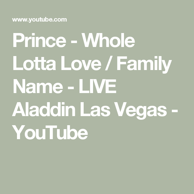 Prince   Whole Lotta Love / Family Name   Live Aladdin Las Vegas   Youtube - Aladdin Las Vegas, Transparent background PNG HD thumbnail