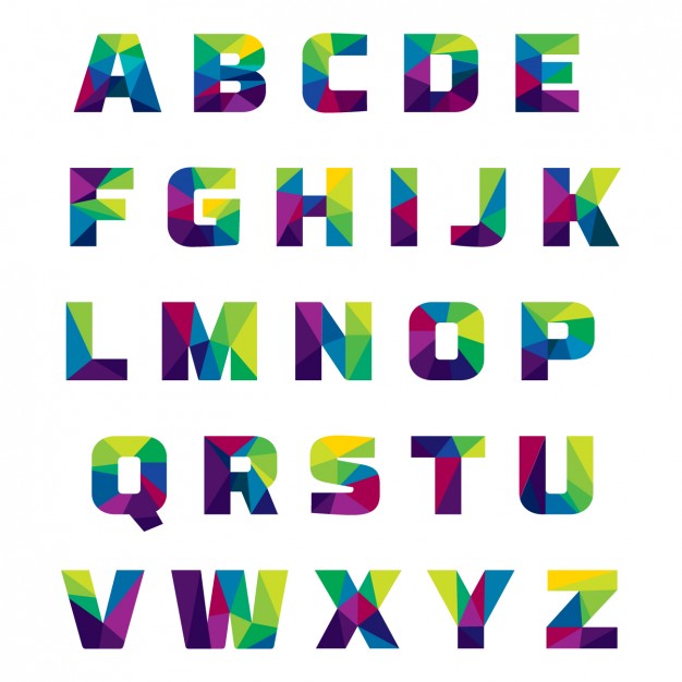 Coloured Alphabet Made Of Polygonal Shapes - Alphabets, Transparent background PNG HD thumbnail