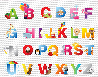 Kids Alphabets Clipart. Digital Alphabets. Digital Kids Alphabet. Coloful Alphabet Clipart. 184 - Alphabets, Transparent background PNG HD thumbnail