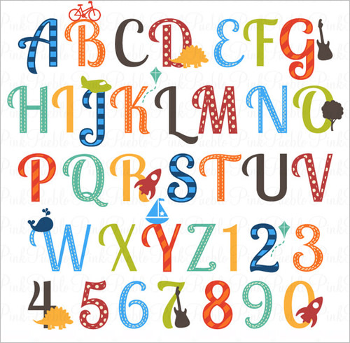 Nursery Alphabet Clipart Letters For Boy Kids.jpg - Alphabets, Transparent background PNG HD thumbnail