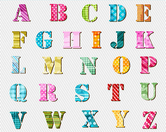 Patterned Alphabets Clipart. Digital Alphabets. Colorful Pattern Letters Clipart. High Res Png Files - Alphabets, Transparent background PNG HD thumbnail