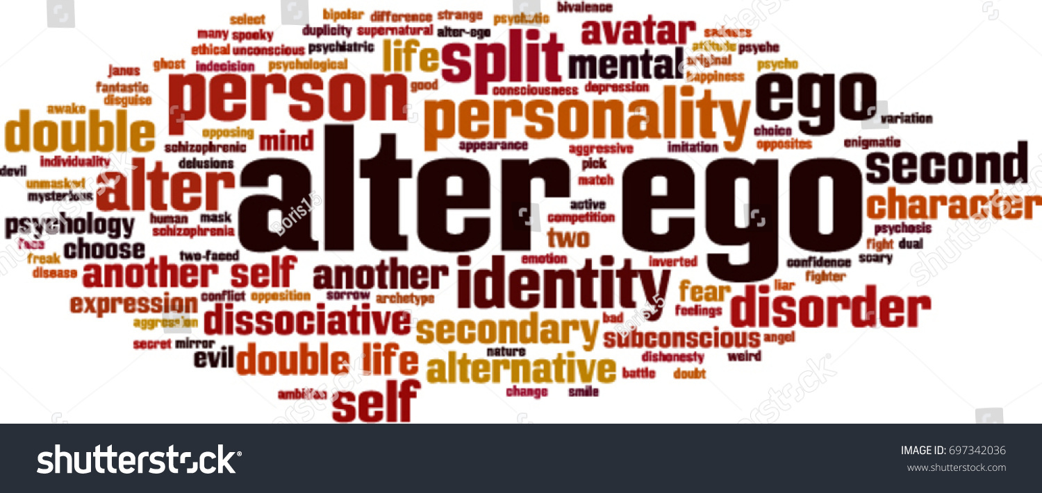 Alter ego word cloud concept.