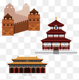The Great Wall Of China Ancient Buildings Vector Material, Great Wall, Ancient Architecture, - Ancient China, Transparent background PNG HD thumbnail