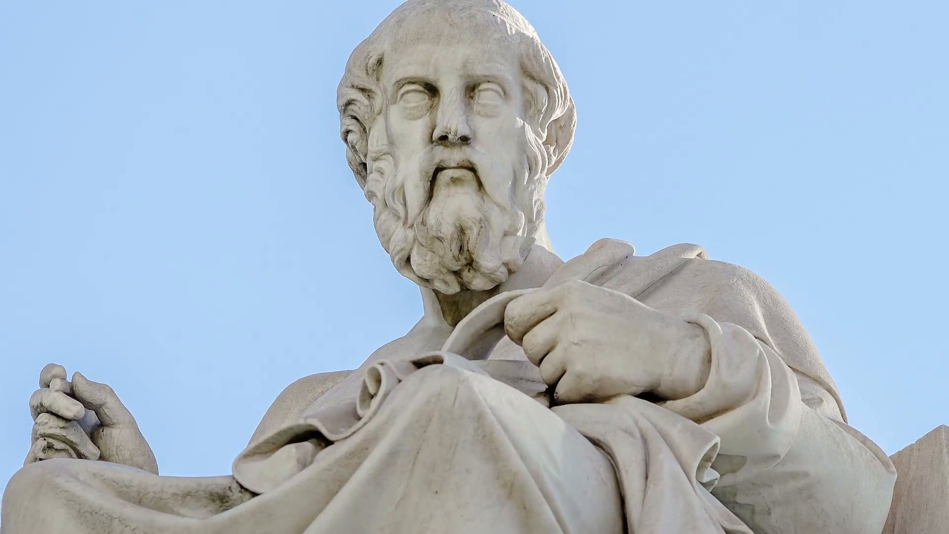 Closeup Marble Statue Of The Ancient Greek Philosopher Plato On Sky Background Stock Video Footage   Videoblocks - Ancient Greece, Transparent background PNG HD thumbnail