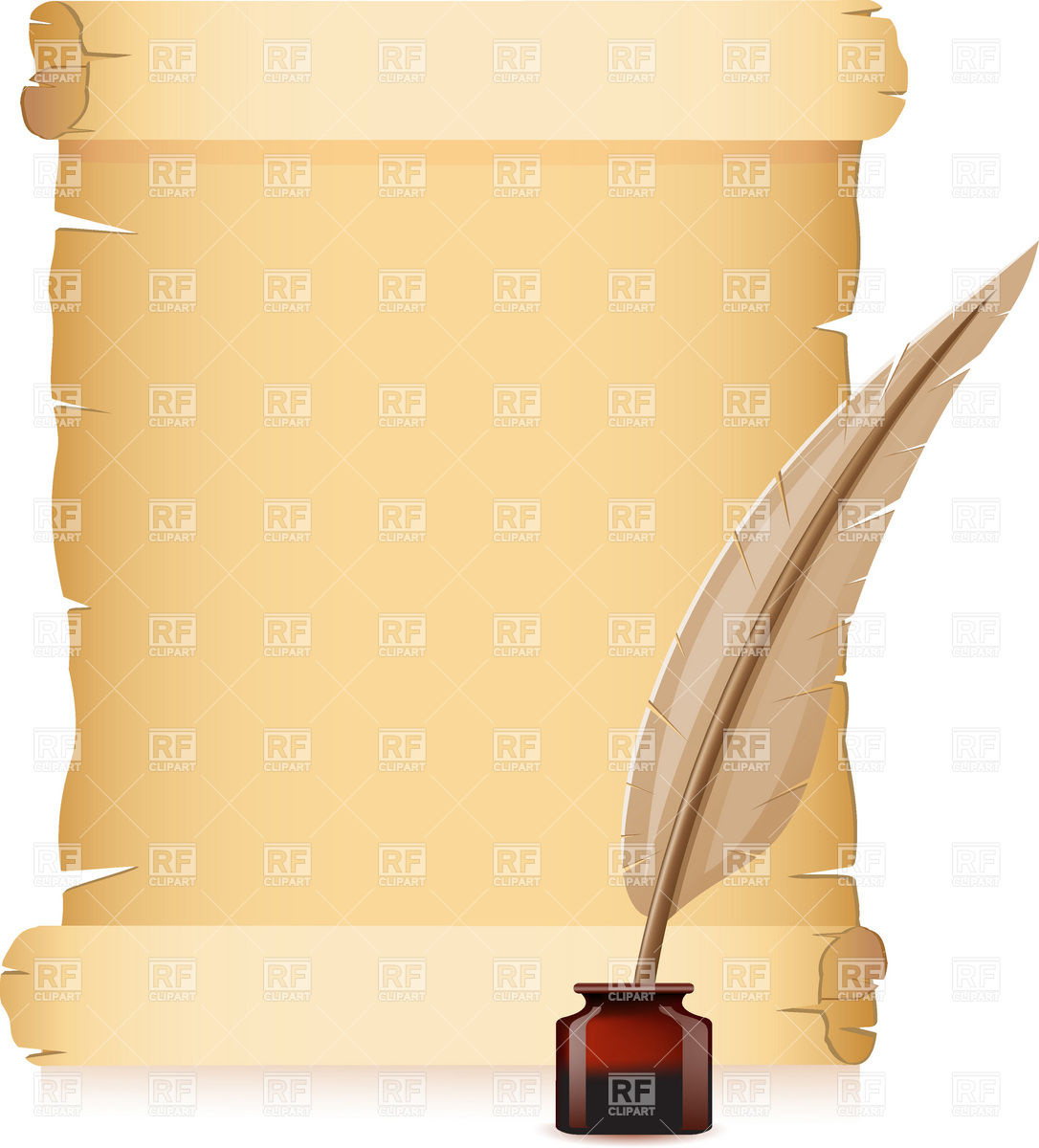 Ancient Letter Roll Clipart · Scroll Letter Clipart - Ancient Letter Roll, Transparent background PNG HD thumbnail