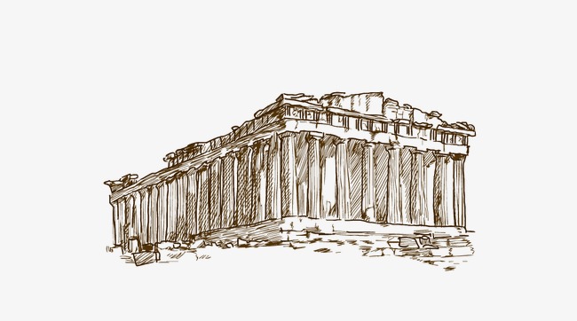 Hand Painted Roman Architecture, Hand Painted, Ancient Rome, Building Png And Vector - Ancient Rome Architecture, Transparent background PNG HD thumbnail