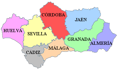 File:mapa De Las Provincias De Andalucía.png - Andalucia, Transparent background PNG HD thumbnail