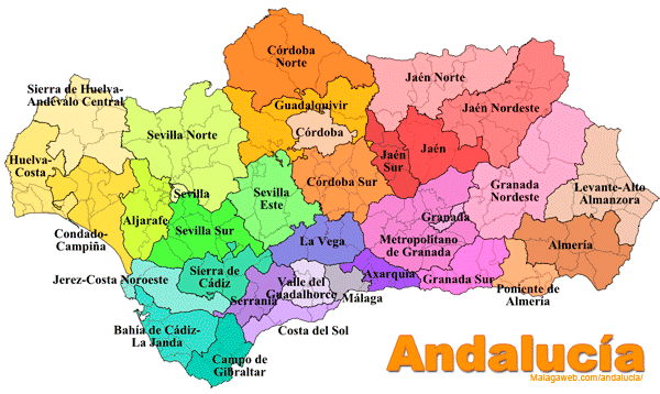 Mapa De Andalucia A Color - Andalucia, Transparent background PNG HD thumbnail