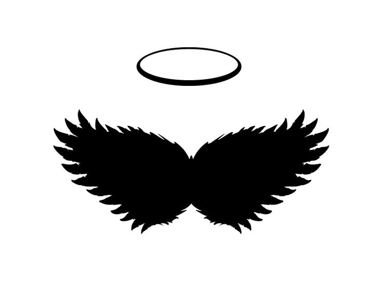 Black Angel Wings And Halo Vector, Png And Jpgs Included   Logo Angel Souvenirs Png - Angel Souvenirs Vector, Transparent background PNG HD thumbnail