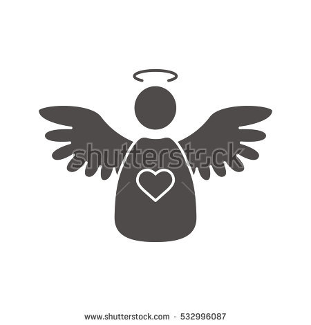 Christmas Angel Icon. Silhouette Symbol. Negative Space. Vector Isolated Illustration - Angel Souvenirs Vector, Transparent background PNG HD thumbnail