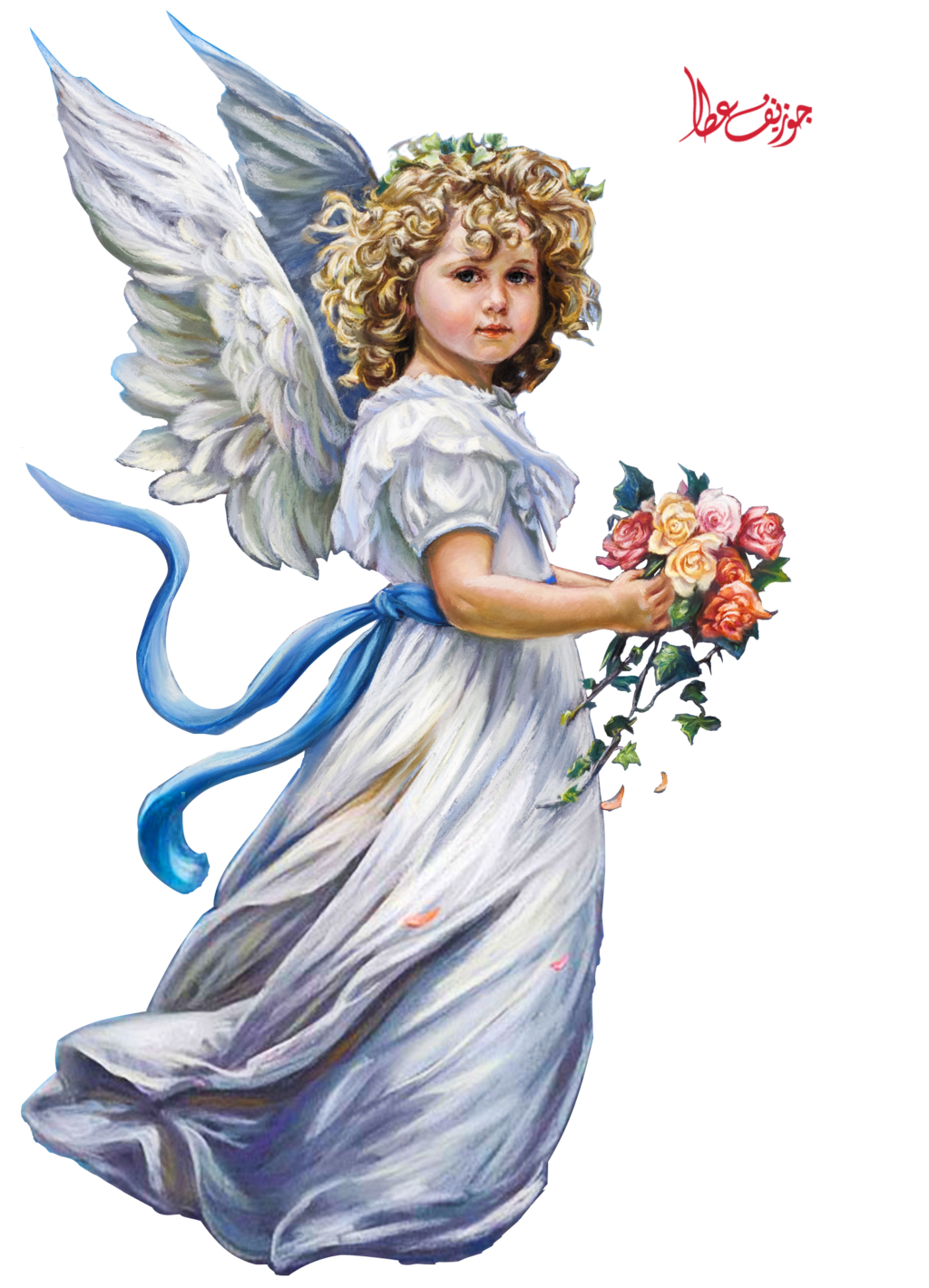 Angel and Moon PNG Picture