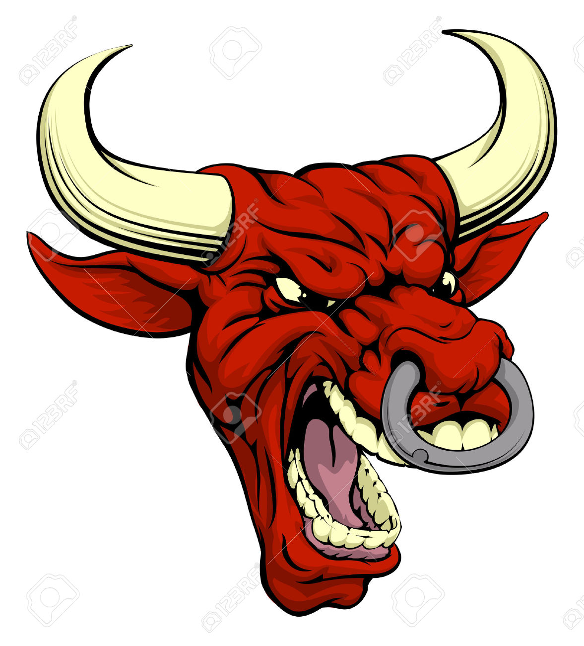 31465435 An Aggressive Tough Mean Red Bull Sports  - Angry Bull, Transparent background PNG HD thumbnail