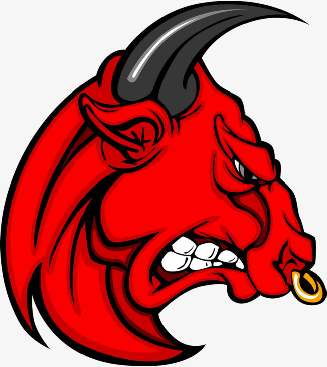 angry bull head mascot royalt