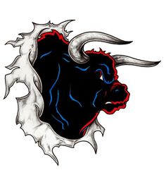 Bull Breakthrough Tattoo - Angry Bull, Transparent background PNG HD thumbnail