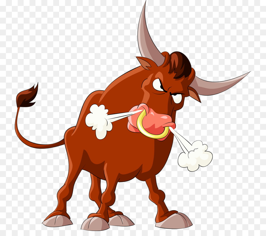 Bull Cattle Illustration   Angry Cow - Angry Bull, Transparent background PNG HD thumbnail