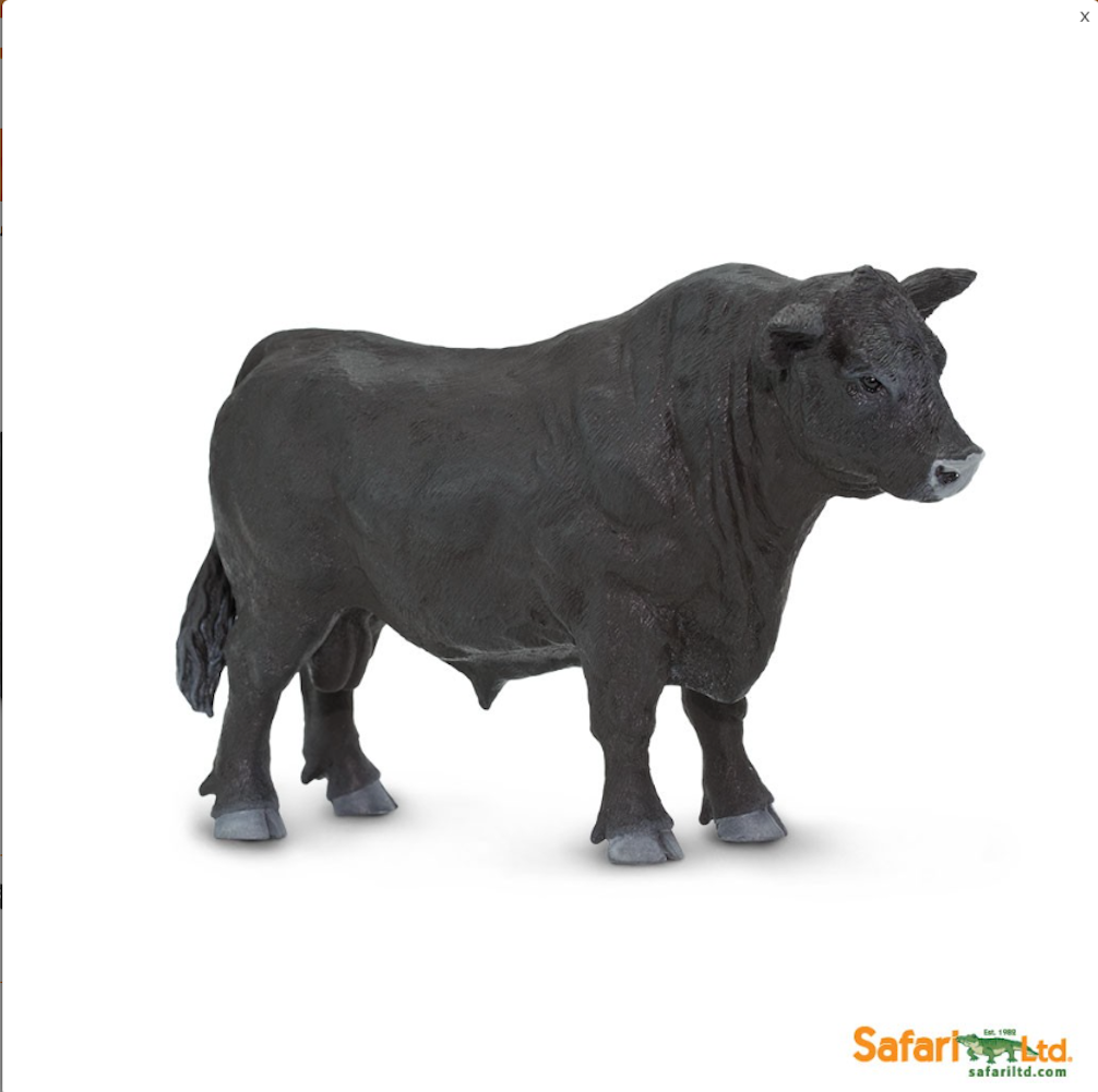 Safari Ltd.   Safari Farm   Black Angus Bull - Angus Bull, Transparent background PNG HD thumbnail