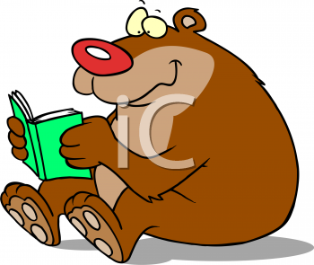 animals reading clipart