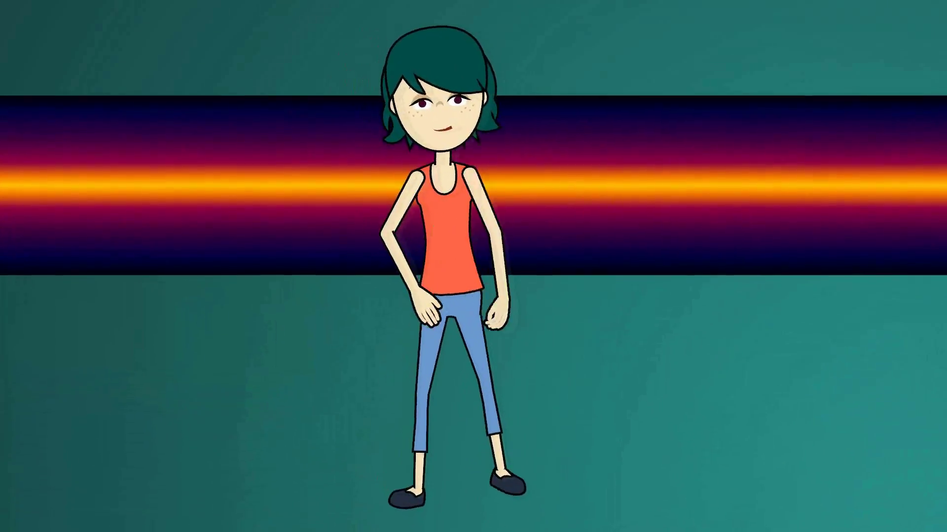 Cartoon Girl Dancing With Colorful Shapes In Background: Loop Motion Background   Videoblocks - Animated Dancing, Transparent background PNG HD thumbnail