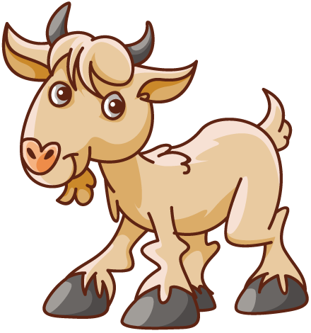 Cartoon - Animated Goat, Transparent background PNG HD thumbnail