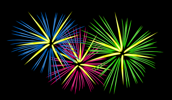 Drawn fireworks animated #1
